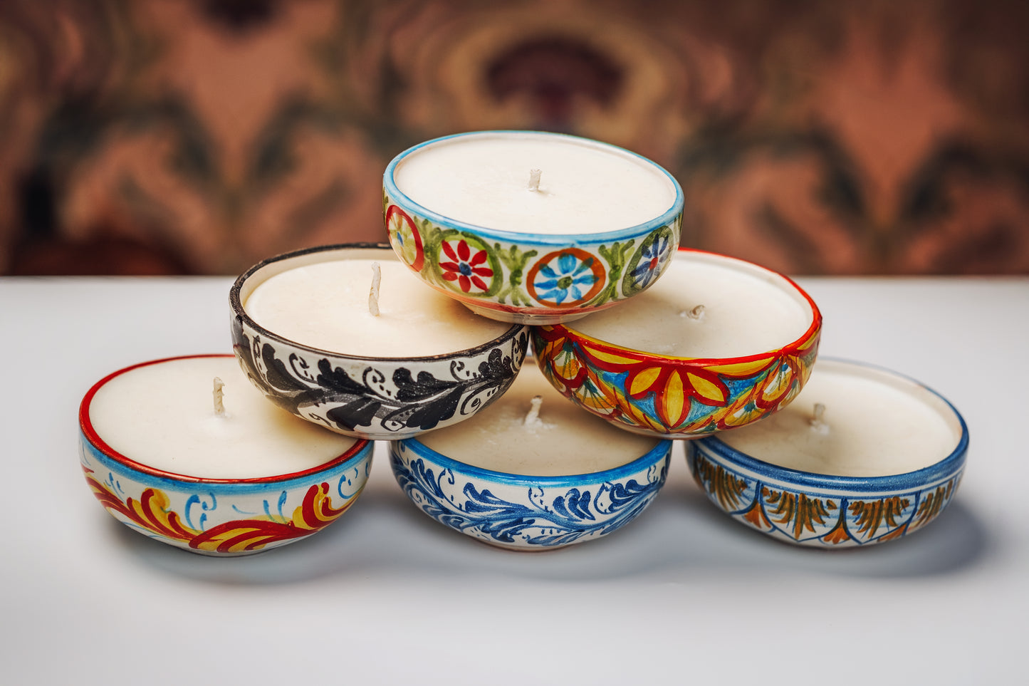 Set 6 Lumânări Parfumate Colecția #Autentic - Ceramică Siciliană