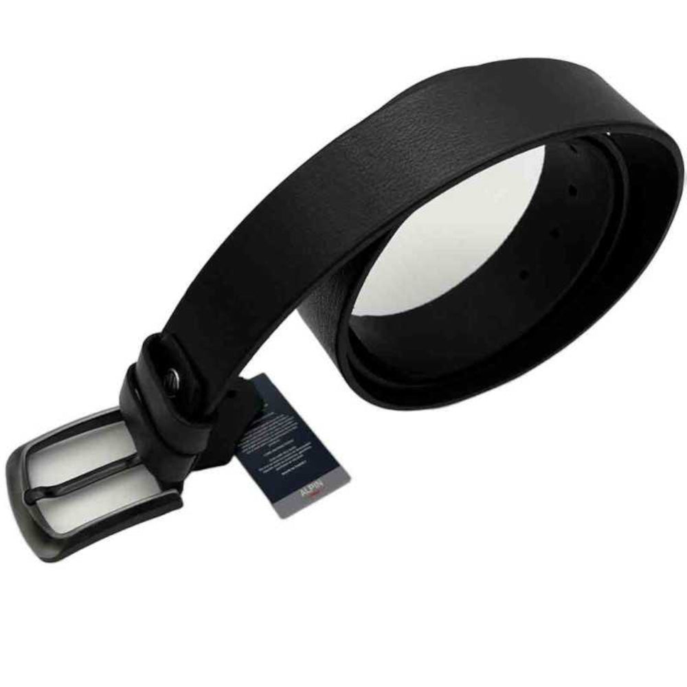 Curea Bărbați Nanobelts Alpin Polo din Piele Naturală - Negru, 3.5 cm