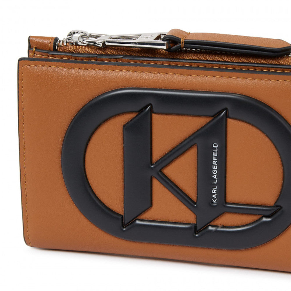 Portofel Karl Lagerfeld K/Monogram din Piele Naturală - Maro Sudan