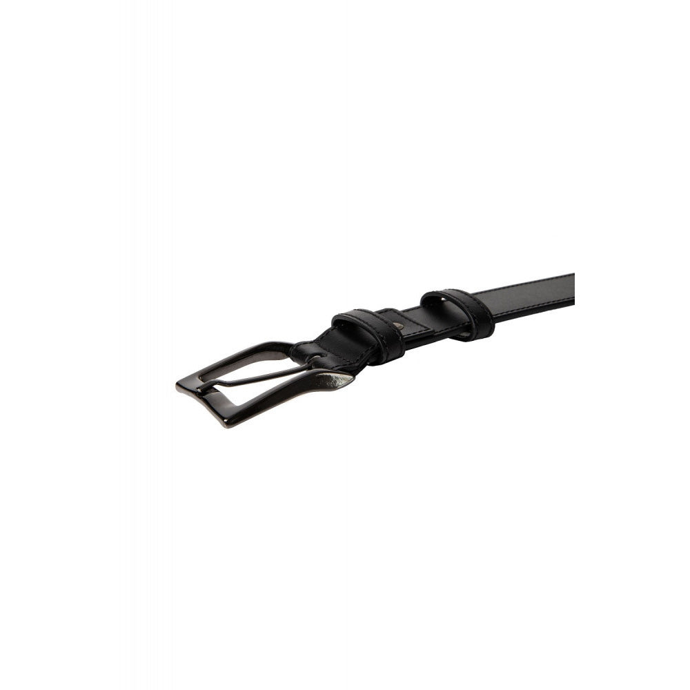Curea Cleja Subțire din Piele Naturală pentru Bărbați - Negru, 3 cm
