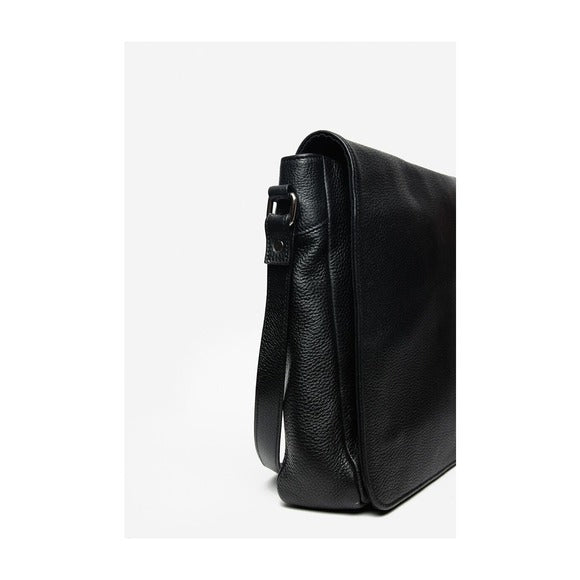 Geantă Unisex Anna Fellini Ruby din Piele Naturală - Negru