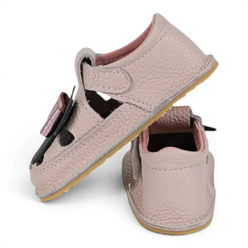 Sandale Barefoot din Piele Naturală, Lila Roz pudrat