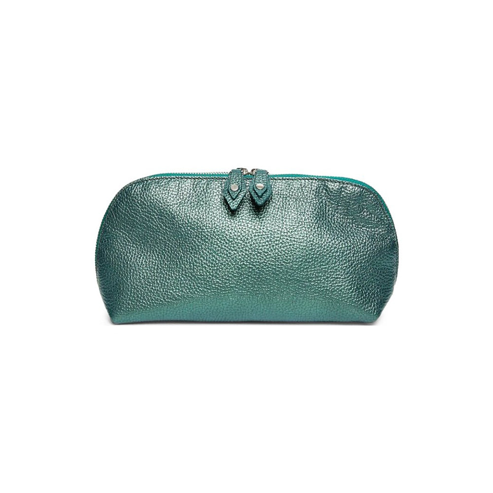 Geantă Portfard Tropez Damă - Piele Naturală, Verde Sidef