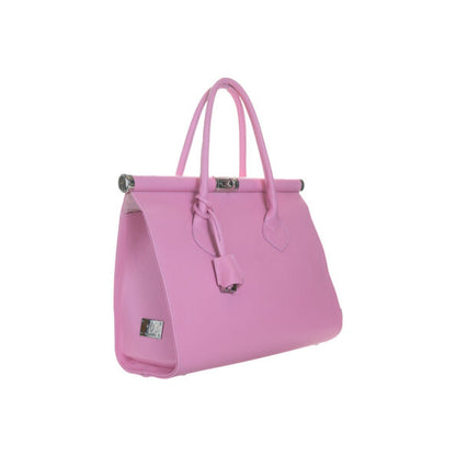 Geantă de Mână Allegra din Piele Naturală:  Fabricat în România, Roz