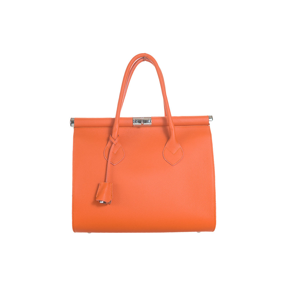 Geantă de Mână Allegra din Piele Naturală: Eleganță Italiană, Portocaliu