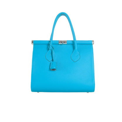 Geantă de Mână Allegra din Piele Naturală: Eleganță Italiană, Albastru