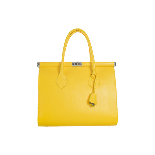 Geantă de Mână Allegra din Piele Naturală: Eleganță Italiană, Galben