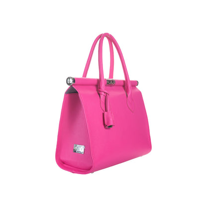 Geantă de Mână Allegra din Piele Naturală, Fabricat în România, Fuxia