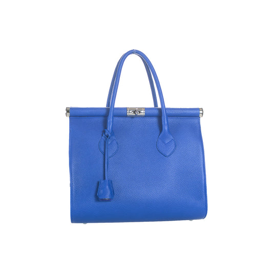 Geantă de Mână Allegra din Piele Naturală: Eleganță, Lux și Design Fabricat în România, Albastru electric