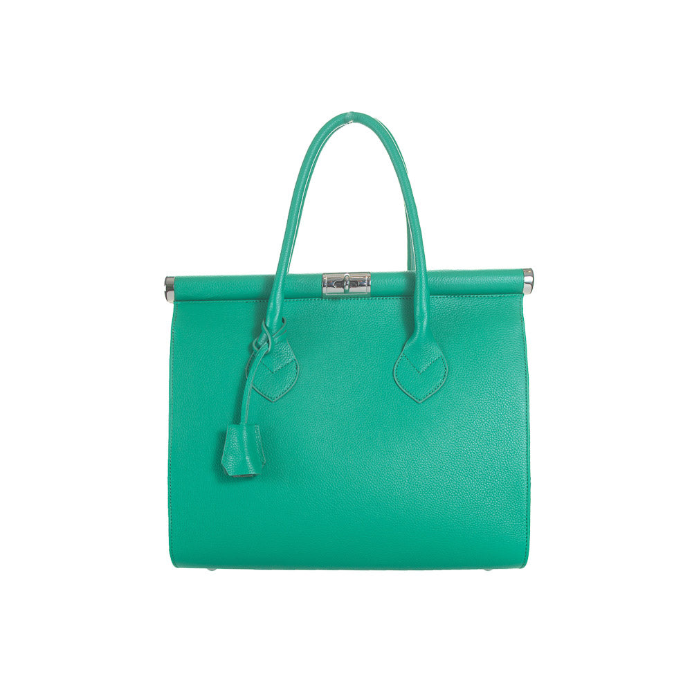 Geantă de Mână Allegra din Piele Naturală: Eleganță Italiană, Verde