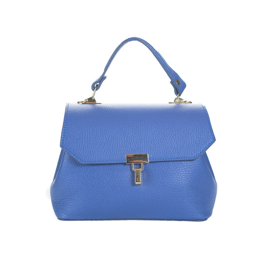 Gentă din Piele Naturală: elegantă, compactă, albastru