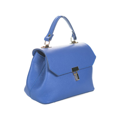 Gentă din Piele Naturală: elegantă, compactă, albastru