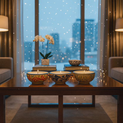 Set 3 Lumânări Parfumate Colecția #Autentic - Ceramică Siciliană