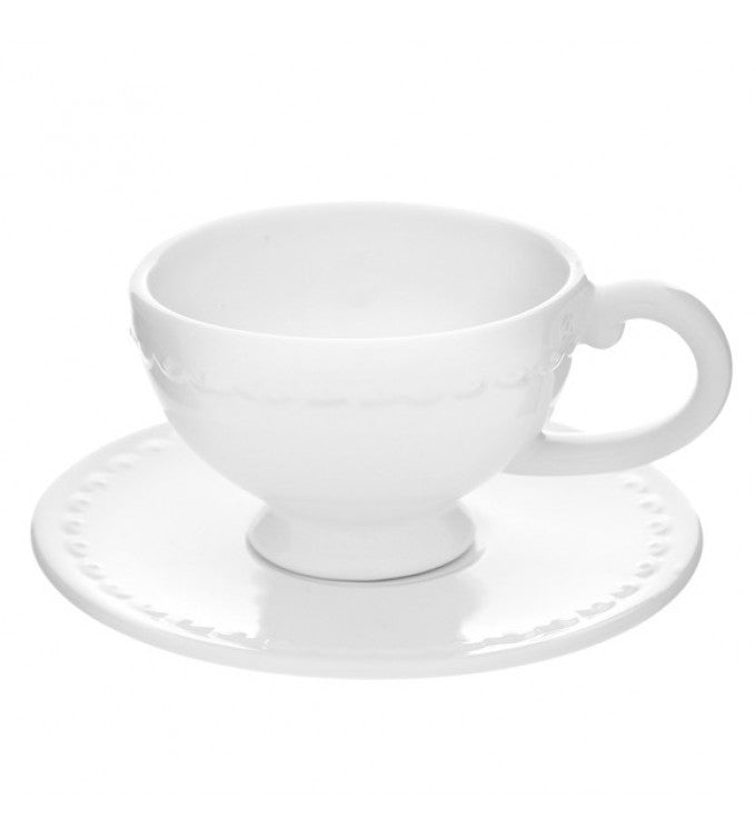 Set Ceai Porțelan Fin - ''Forest Bird'' Alb-Albastru |