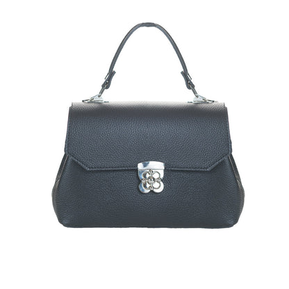 Gentă din Piele Naturală: elegantă, compactă, negru