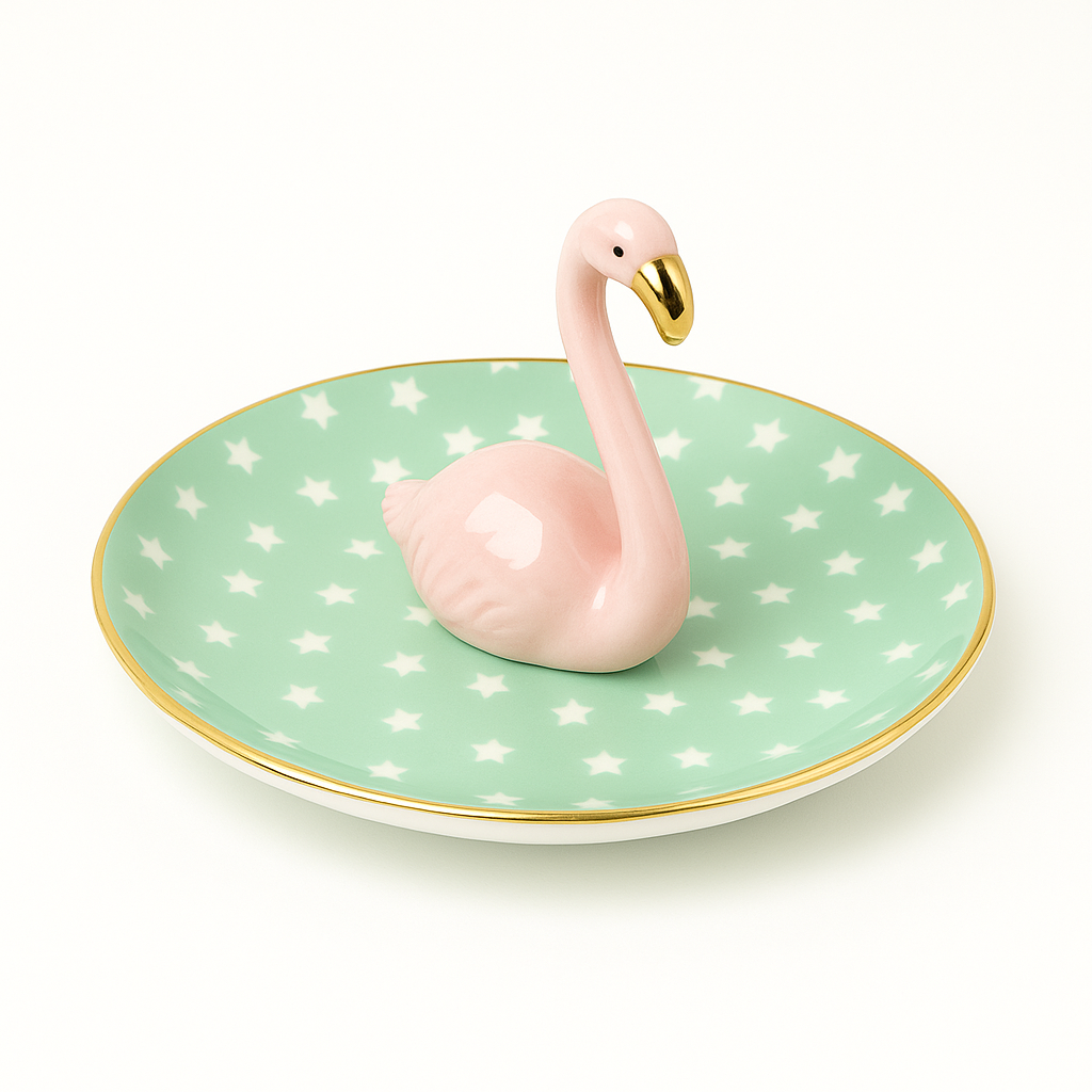 Platou Decorativ pentru Bijuterii Flamingo - Porțelan Chic