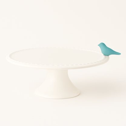 Platou Porțelan Fin "Forest Bird" – Servire Prăjituri și Aperitive