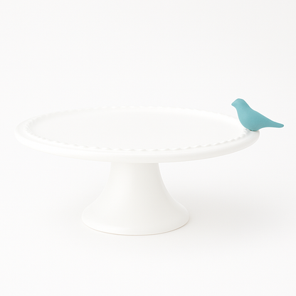 Platou Porțelan Fin "Forest Bird" – Servire Prăjituri și Aperitive