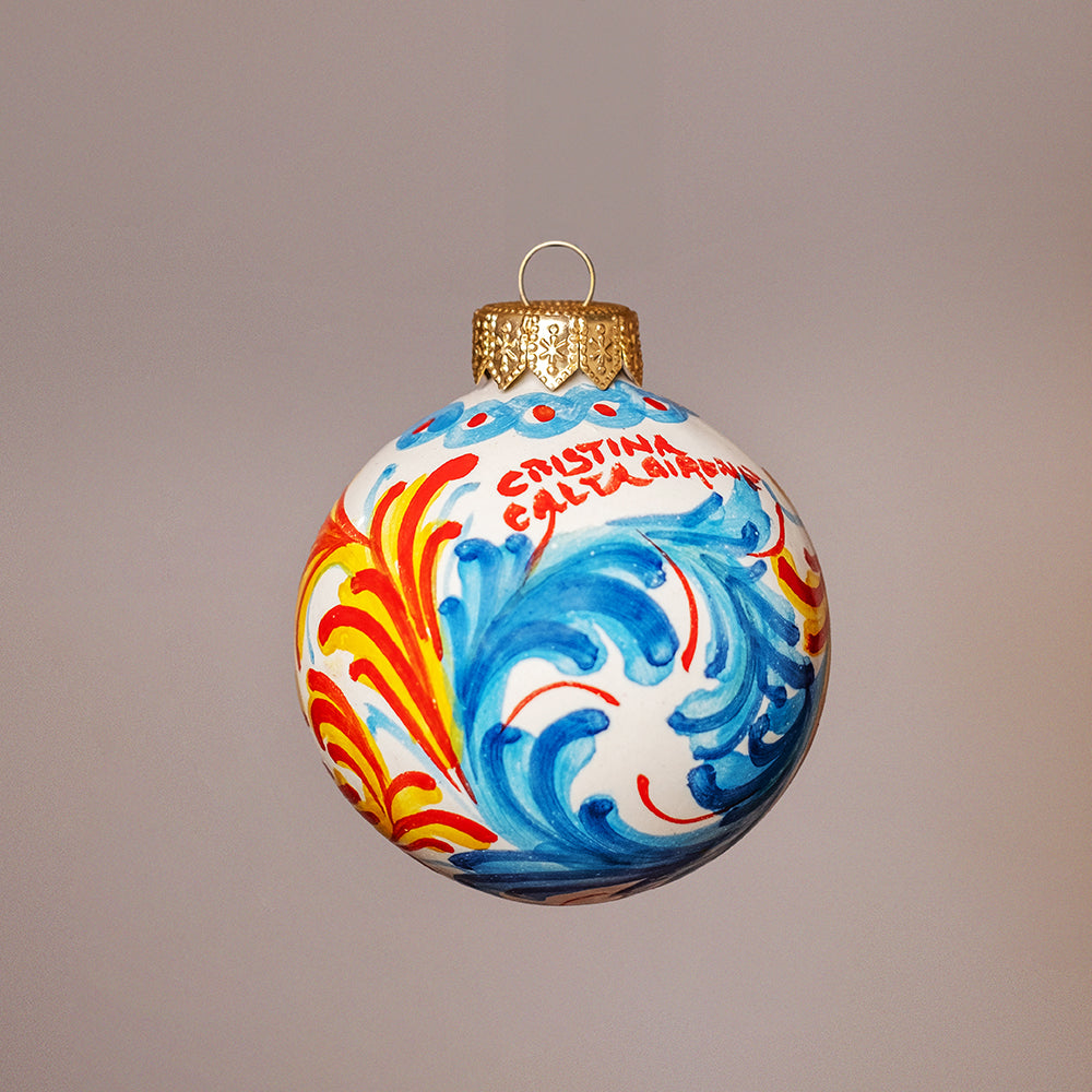 Globuri de Crăciun din ceramică siciliană #Pictate manual