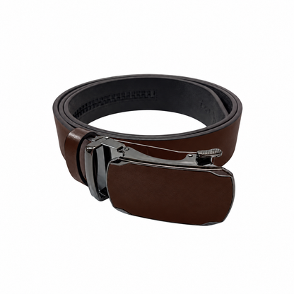 Curea Nanobelts din Piele Naturală pentru Bărbați - Maro, cu Cataramă Automată