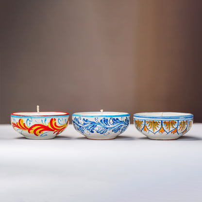 Set 3 Lumânări Parfumate Colecția #Autentic - Ceramică Siciliană