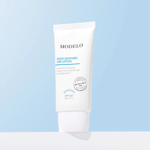 Loțiune Solară MODELO Aqua Soothing Sun Lotion SPF 50+ | Protecție Ultra-lejeră pentru Față
