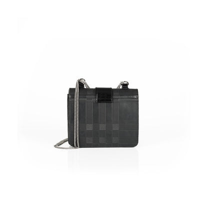 Geantă Divya Damă Piele naturală, negru