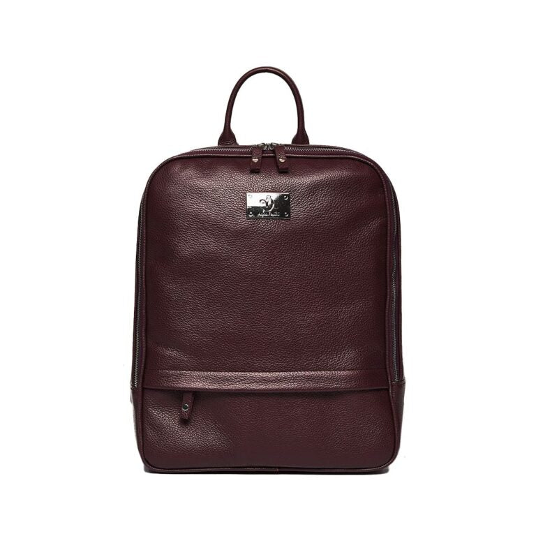 Rucsac 2 Damă Piele naturală, Anna Fellini vișiniu