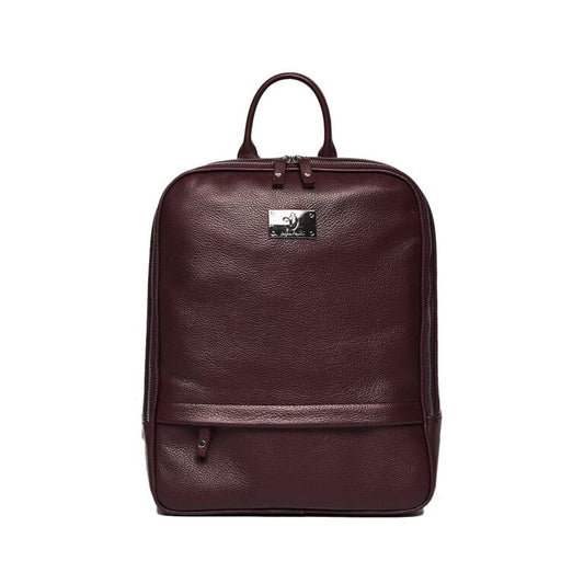 Rucsac 2 Damă Piele naturală, Anna Fellini vișiniu