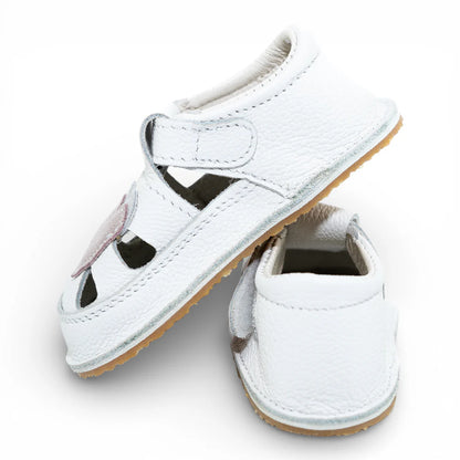 Sandale Barefoot din Piele Naturală, Alb Ivory