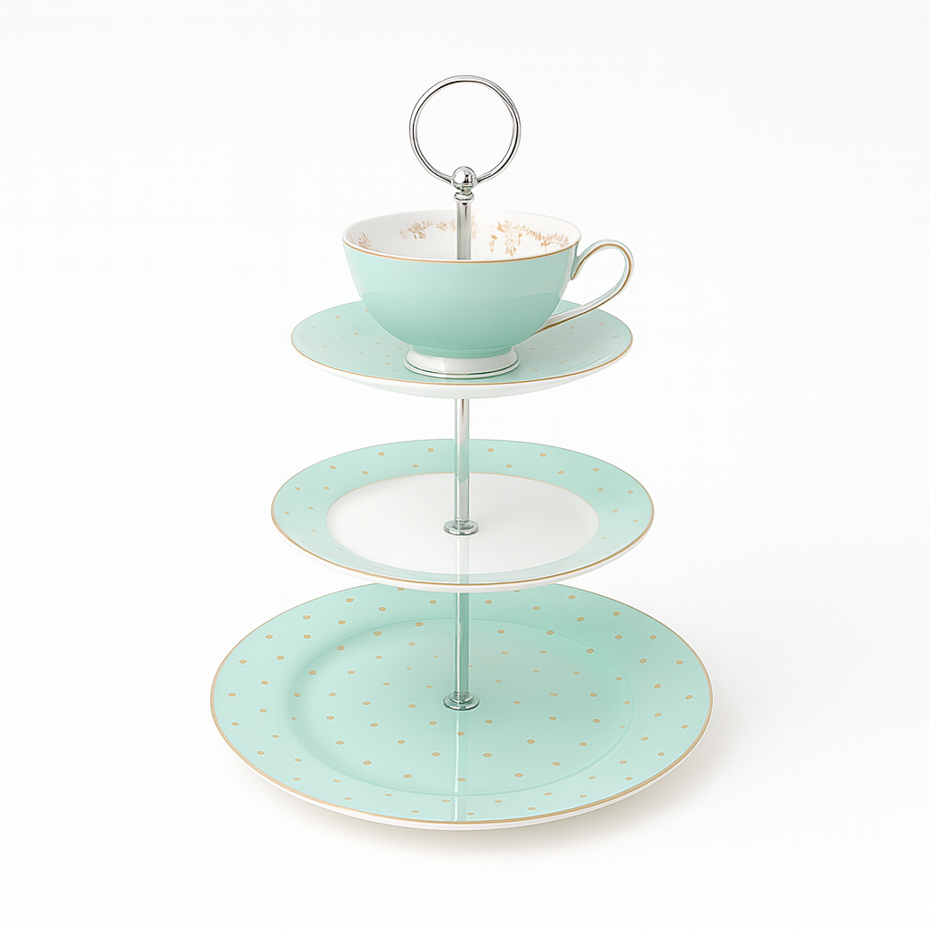 Suport pentru prăjituri cu 3 niveluri, porțelan Bombay Duck