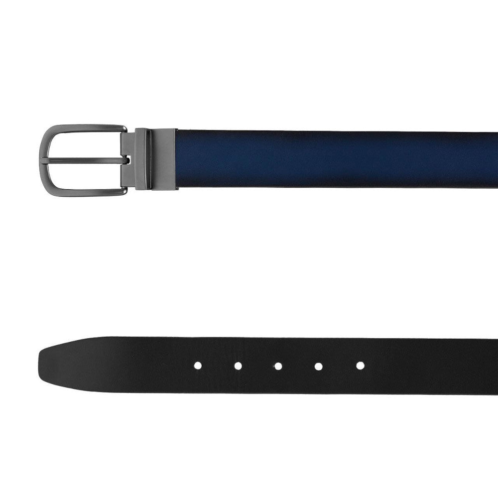 Curea CLK Reversibilă din Piele Naturală pentru Bărbați - Negru & Bleumarin