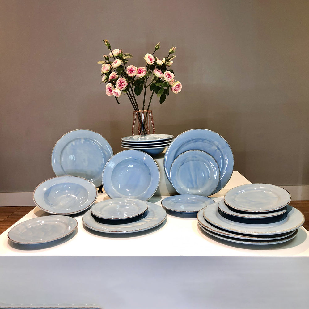 Set 6 boluri GLAZE - Albastru, 25,5cm | Veselă Premium