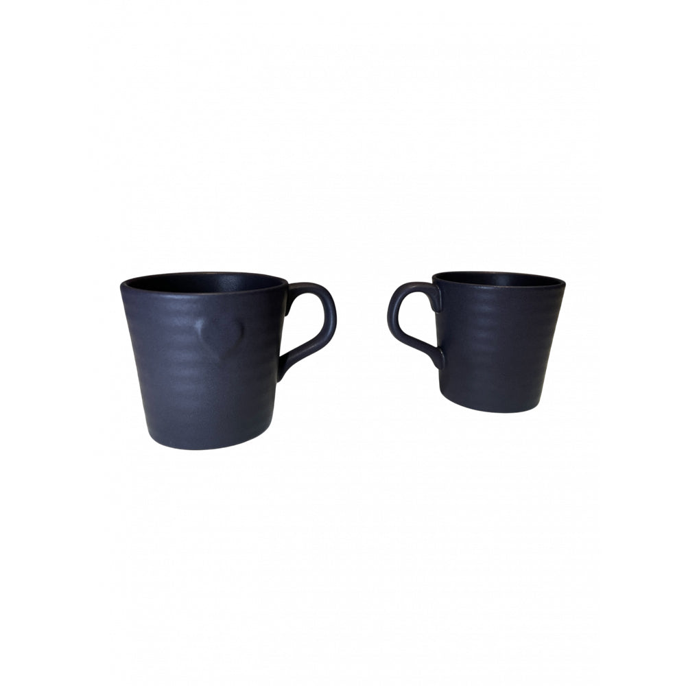 Cană Love Vulcano 350ml - Negru Carbon Mat cu Glazură Minerală