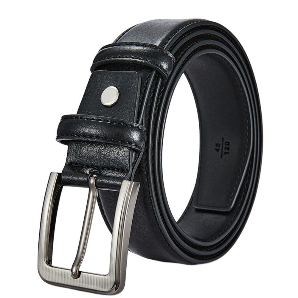 Curea Alpin Polo din Piele Naturală pentru Bărbați - Negru