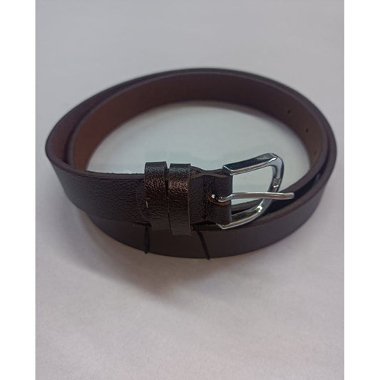 Curea de Damă din Piele Naturală CLK - 2 cm, Maro Închis