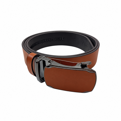 Curea Nanobelts din Piele Naturală pentru Bărbați - Maro, cu Cataramă Automată