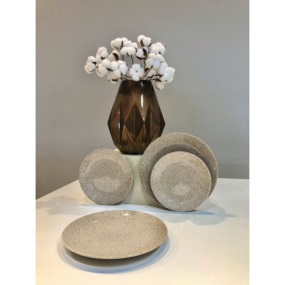 Farfurie Desert Sand Dune - 21 cm, Bej cu Puncte Maro