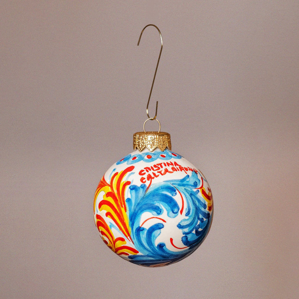 Globuri de Crăciun din ceramică siciliană #Pictate manual