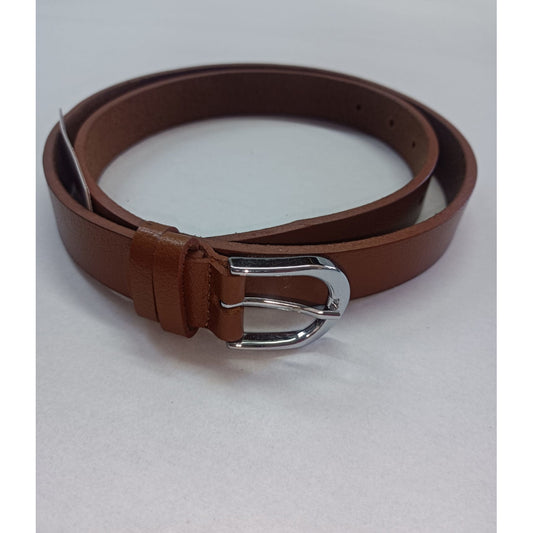 Curea de Damă din Piele Naturală CLK - 2 cm, Coniac