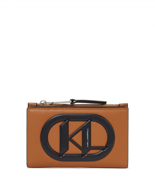 Portofel Karl Lagerfeld K/Monogram din Piele Naturală - Maro Sudan