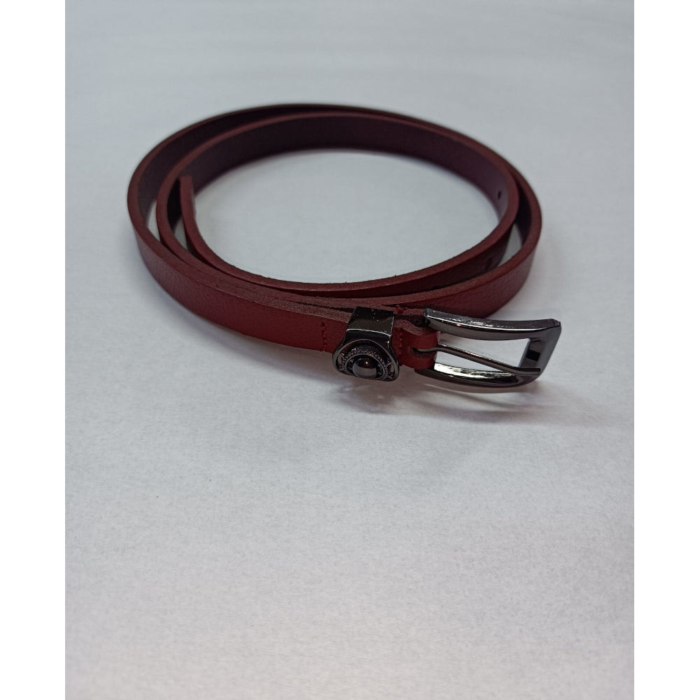 Curea de Damă din Piele Naturală Nanobelts - 1,5 cm, Bordo