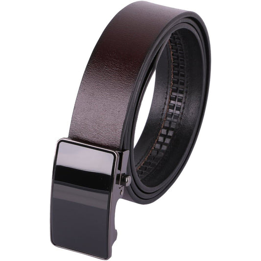 Curea Nanobelts din Piele Naturală pentru Bărbați - Maro, cu Cataramă Automată