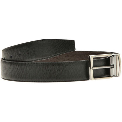 Curea CLK Reversibilă din Piele Naturală pentru Bărbați - Negru & Maro Închis