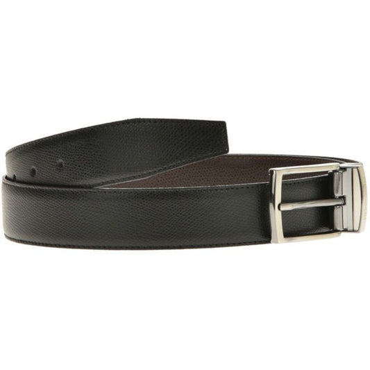Curea CLK Reversibilă din Piele Naturală pentru Bărbați - Negru & Maro Închis
