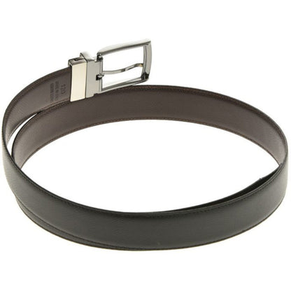 Curea CLK Reversibilă din Piele Naturală pentru Bărbați - Negru & Maro Închis