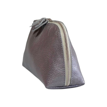 Geantă Portfard Tropez Damă - Piele Naturală, Gri Sidef