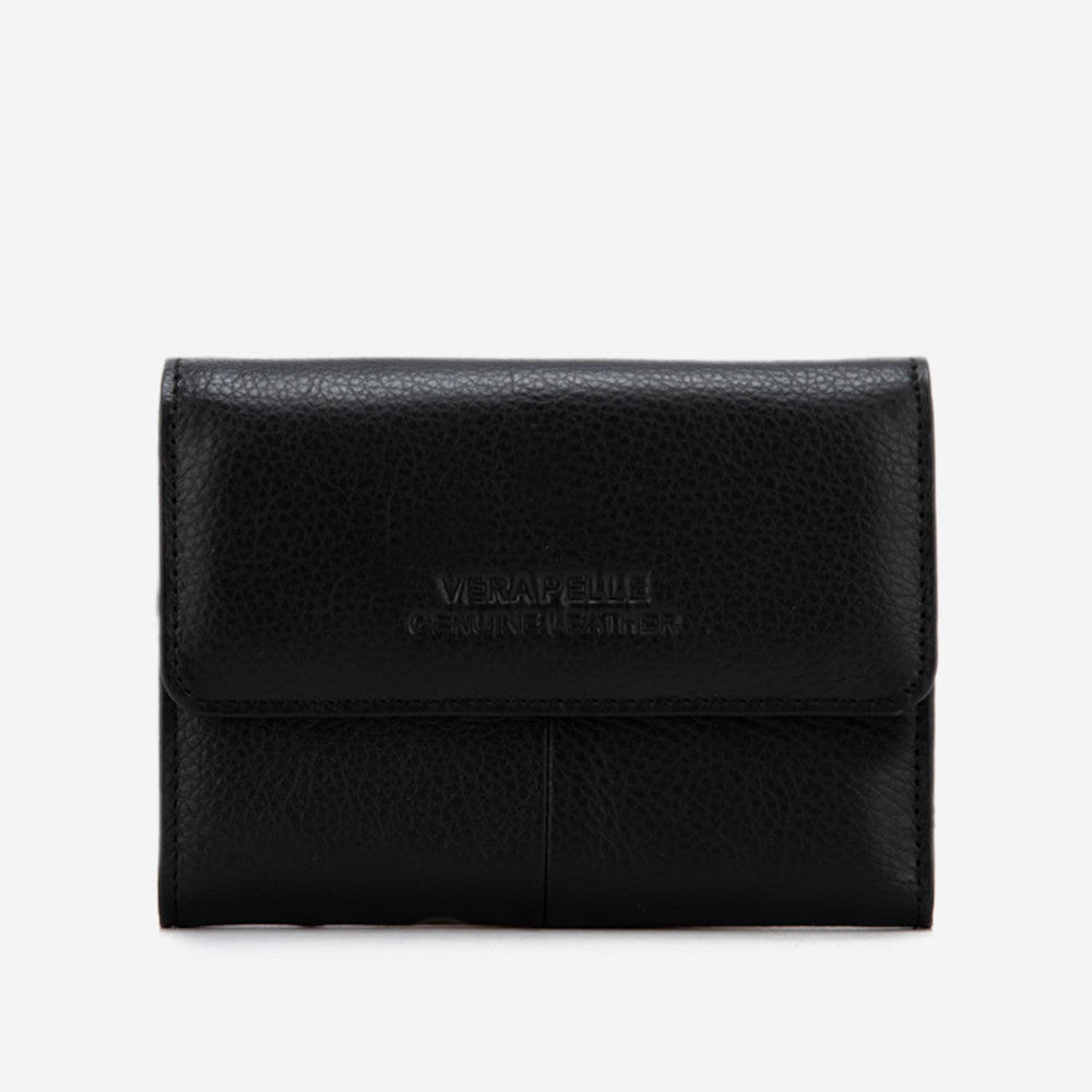 Portofel Vera Pelle - Piele Naturală Neagră | Compact și Elegant
