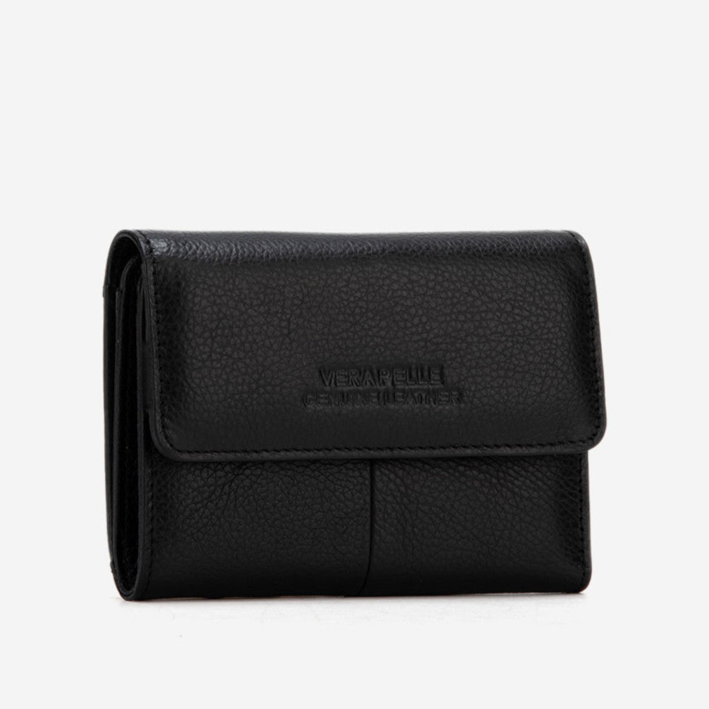 Portofel Vera Pelle - Piele Naturală Neagră | Compact și Elegant