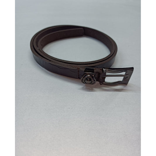 Curea de Damă din Piele Naturală Nanobelts - 1,5 cm, Maro Închis